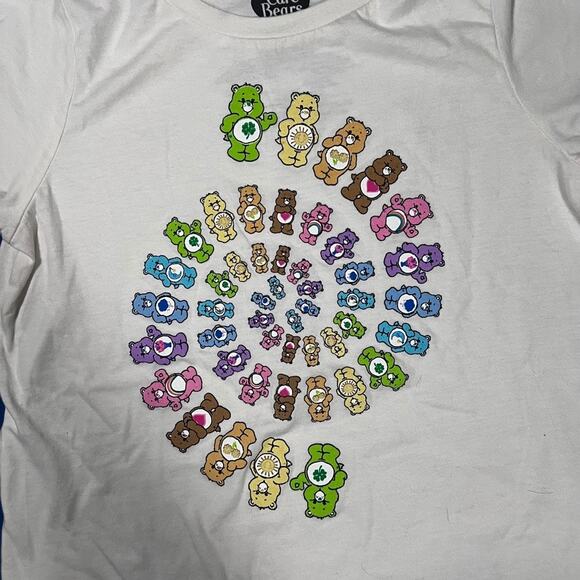 Kidcore XL Spiral Graphic Tee White Multi Cartoon Short Sleeve 2020s Youth Shirt - Picture 2 of 4